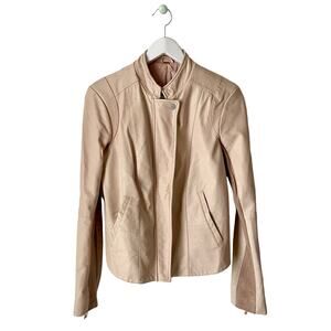 Free People Pink Faux Leather Jacket Size 6